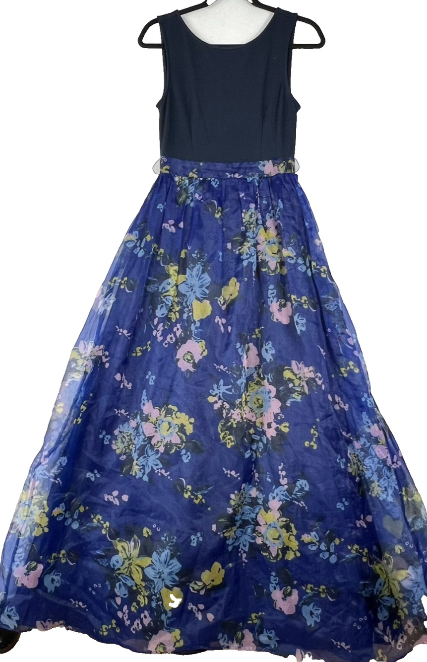 Modcloth Dress Women's Size Small Blue Floral Array Of Invitations Maxi